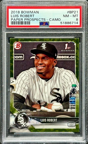 2018 Bowman Luis Robert Paper Prospects Camo #BP21 PSA 8