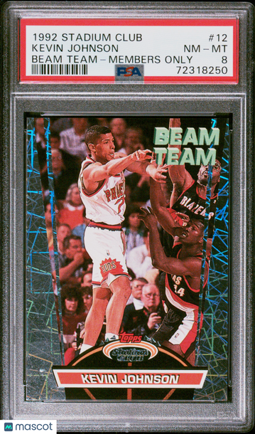 1992 Stadium Club Beam Team Kevin Johnson #12 Members Only PSA 8