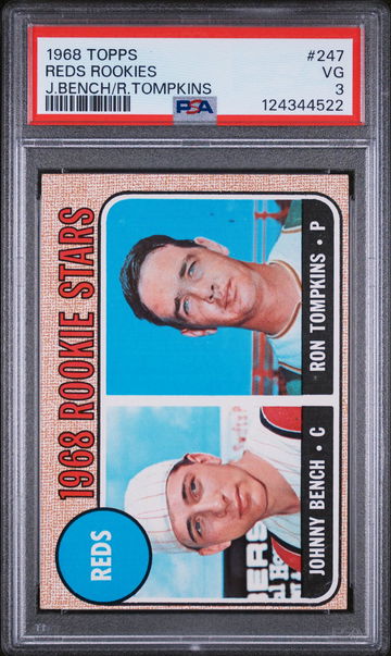1968 Topps Reds Rookies Johnny Bench/Ron Tompkins #247 PSA 3