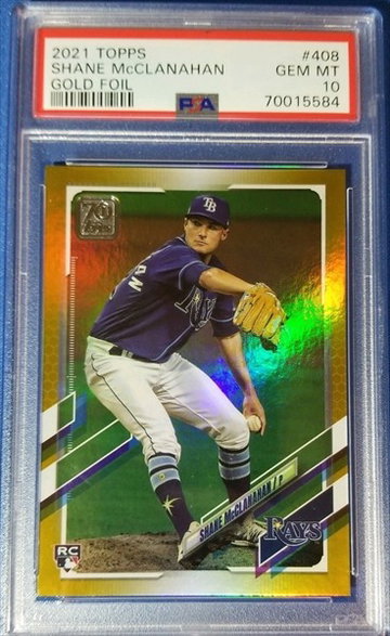 2021 Topps Shane McClanahan Gold Foil #408 PSA 10 Tampa Bay Rays