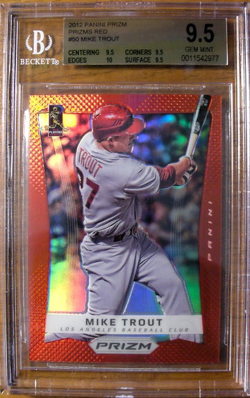 Mike Trout 2012 Prizm #50 Red Prizm BGS 9.5 "True Gem"