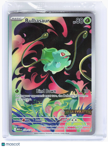Mega Evolution Bulbasaur (Mega Evolution Stamped) Foil Illustration Rare (Sealed) #133/132