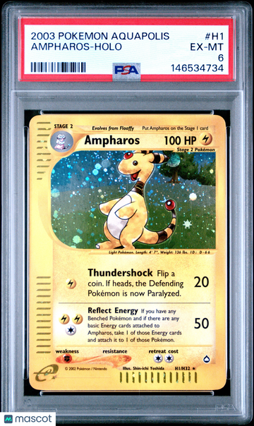 2003 Pokemon Aquapolis Ampharos Holo PSA 6 #H1