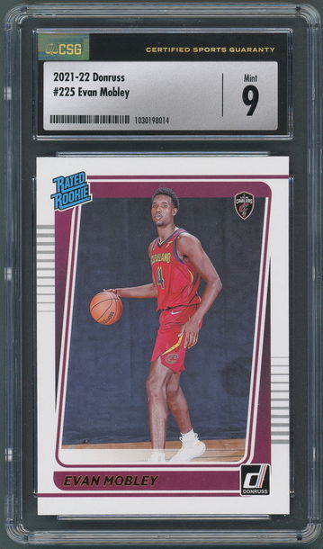 2021-22 Donruss Evan Mobley Rated Rookie #225 Cleveland Cavaliers - CSG Mint 9