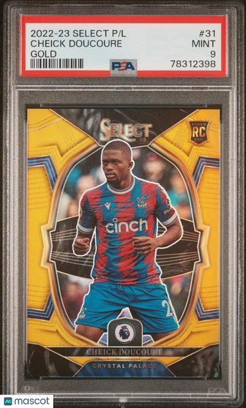 2022-23 Panini Select Premier League Cheick Doucoure #31 Gold PSA 9