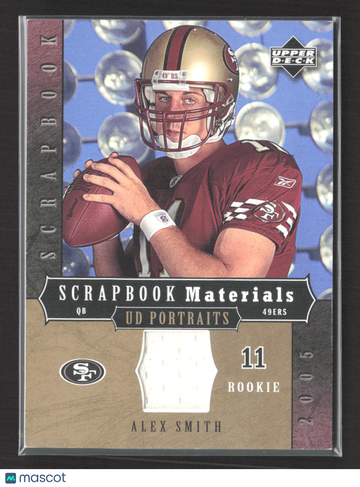 2005 Upper Deck Portraits Scrapbook Materials Alex Smith #SB-AS Scrapbook Materials Event-Worn Jersey