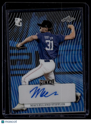 2023 Leaf Perfect Game National Showcase Maclelland Stiffler #MA-MS1 Metal Auto Blue Wave SN AU