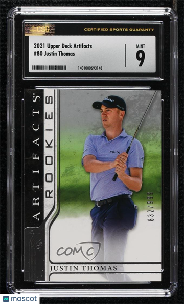 2021 Upper Deck Artifacts Justin Thomas #80 [Base] /999 Rookie Base Set CSG 9