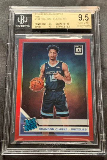 2019 Optic Brandon Clarke Red #9/99 BGS 9.5
