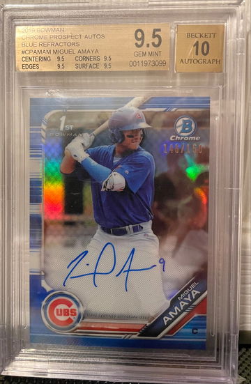 2019 Bowman Chrome Miguel Amaya Blue Auto /150