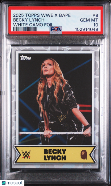 2025 Topps WWE X Bape Becky Lynch #9 White Camo Foil PSA 10