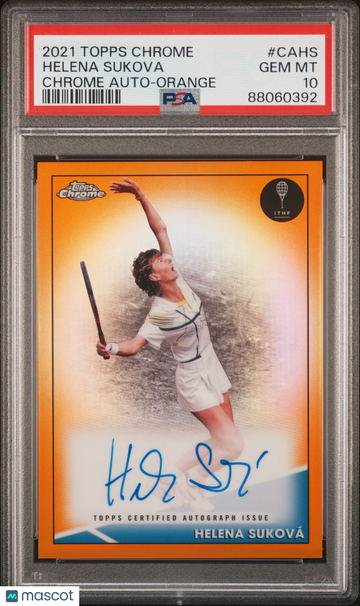 2021 Topps Chrome Tennis Chrome Autographs Helena Sukova #CAHS Orange Refractor PSA 10