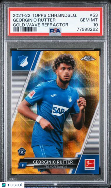 2021 Topps Chrome Bundesliga Georginio Rutter #53 Gold Wave Refractor PSA 10
