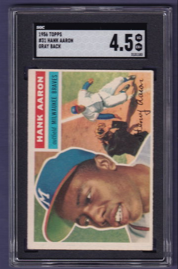 1956 Topps #31 Hank Aaron Gray Back SGC 4.5