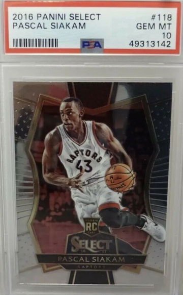 2016-17 Panini Select #118 Pascal Siakam Toronto Raptors RC PSA 10 GEM MINT 
