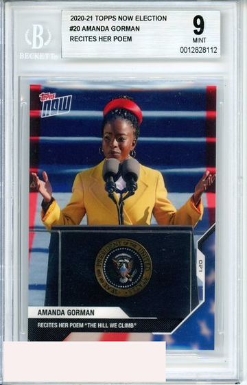 2020-21 TOPPS NOW ELECTION AMANDA GORMAN #20 RECITES HER POEM BGS 9 MINT