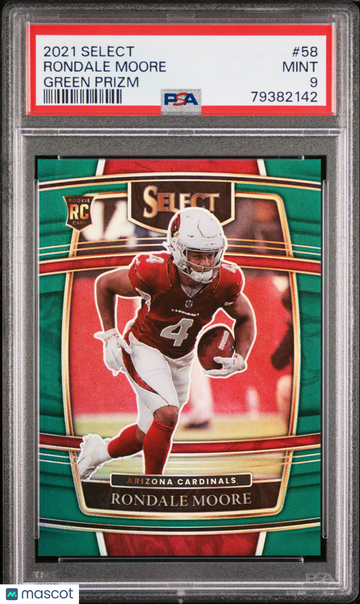 2021 Panini Select Rondale Moore #58 Green Prizm /5 Rookie PSA 9