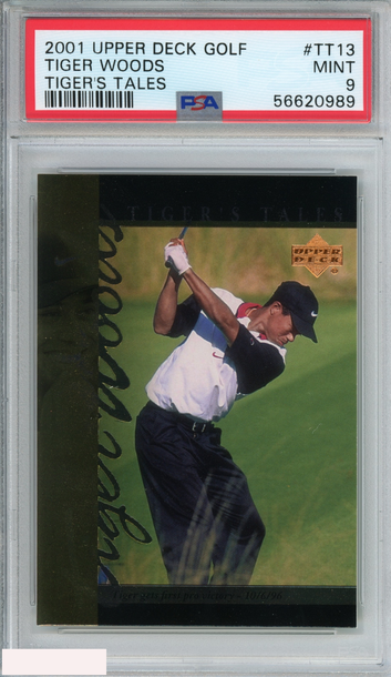 2001 UPPER DECK TIGERS TALES TIGER WOODS #TT13 ROOKIE PSA 9 MINT