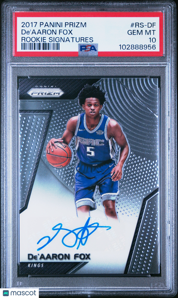 2017-18 Panini Prizm Basketball De'aaron Fox #RS-DF RC Rookie Auto PSA 10