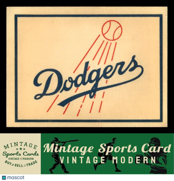 1961 Fleer Baseball Greats (F418-3) Los Angeles Dodgers Team Logo Decals