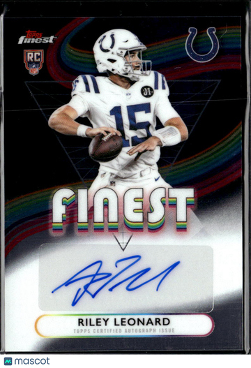 Riley Leonard 2025 Topps Finest RC Auto Indianapolis Colts