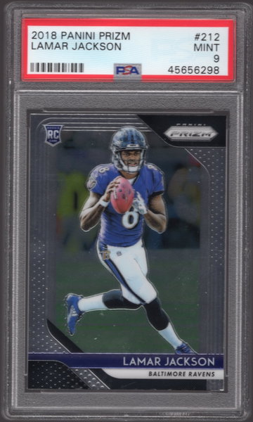 Lamar Jackson 2018 Prizm #212 PSA 9 