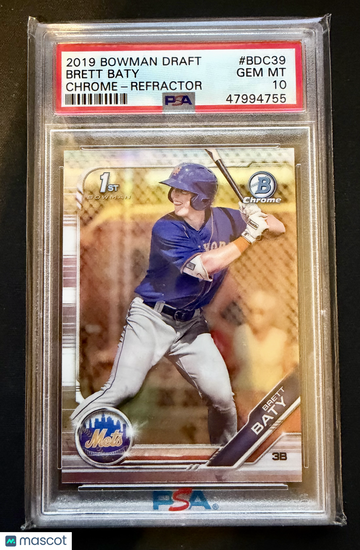 2019 Bowman Draft Brett Baty #BDC39 Chrome Refractor PSA 10