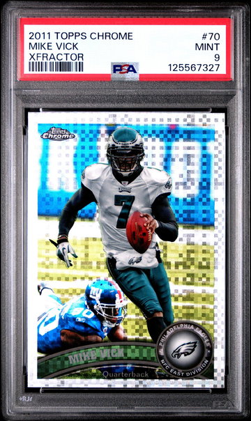 2011 Topps Chrome Xfractor Michael Vick #70 PSA 9