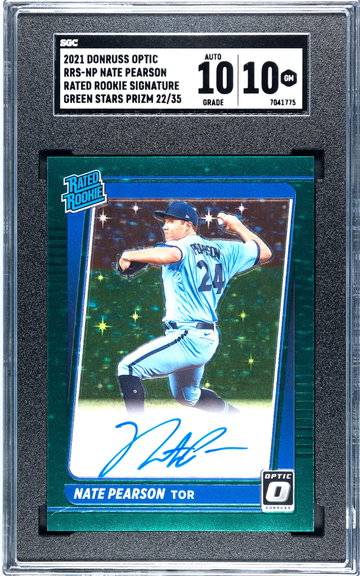 2021 Donruss Optic Nate Pearson Rated Rookie Signatures Green Stars 22/35