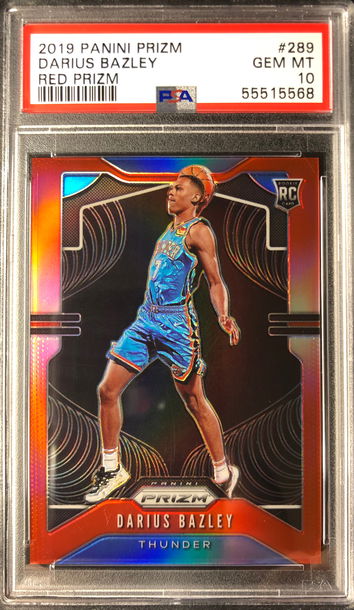 2019 Panini Prizm Darius Bazley Red Prizm /299 PSA 10