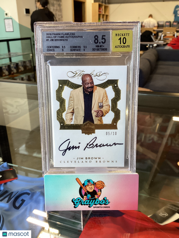 2016 Panini Flawless Hall of Fame Autographs Jim Brown #1 /10 BGS 8.5 Auto 10