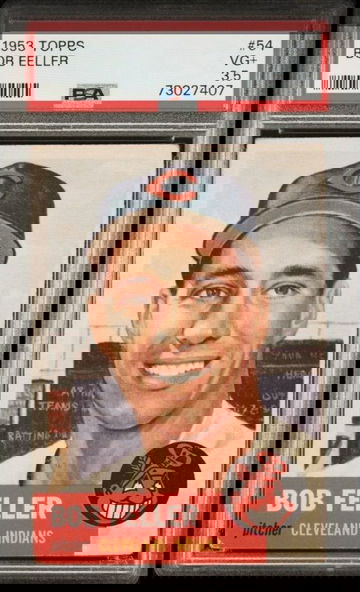 1953 Topps #54 Bob Feller Cleveland Indians HOF PSA 3.5 VG