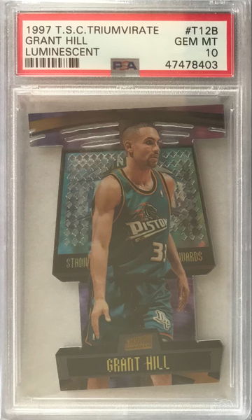 Grant Hill 1997 Stadium Club Triumvirate Luminescent #T12B - PSA 10 Gem Mint (pop 2)