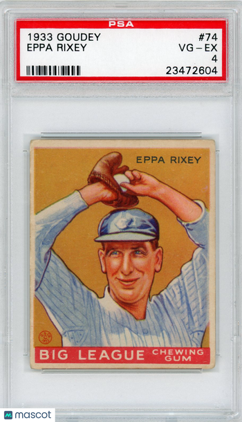 1933 Goudey Eppa Rixey #74 PSA 4