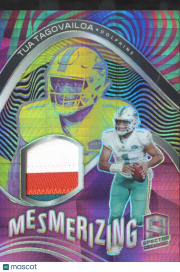Tua Tagovailoa 2021 Panini Spectra Prizm Mesmerizing Patch Memorabilia /15 Miami Dolphins