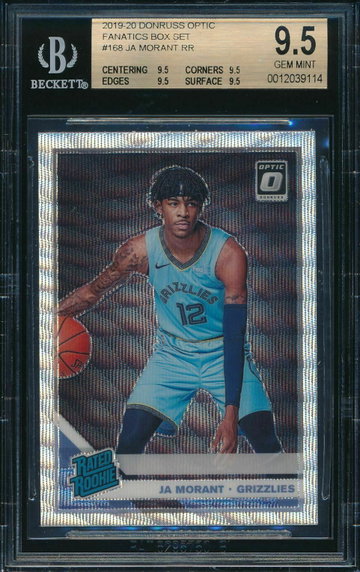2019-20 Donruss Optic Fanatics Silver Wave Holo JA MORANT RC BGS 9.5 GEM MINT