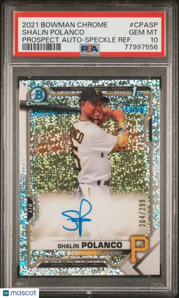 2021 Bowman Chrome Prospect Autographs Shalin Polanco #CPASP Speckle Refractor PSA 10