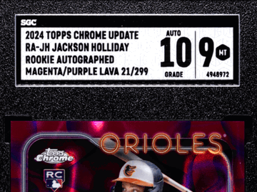 2024 Topps Chrome Update Jackson Holliday #RA-JH Rookie Autograph Magenta Purple Lava Lamp SGC 9 Auto 10