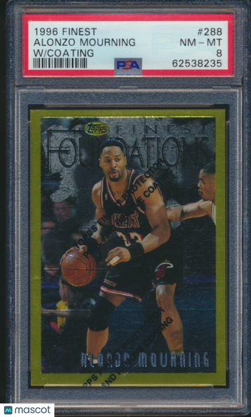 1996 Finest Alonzo Mourning #288 W Coating PSA 8