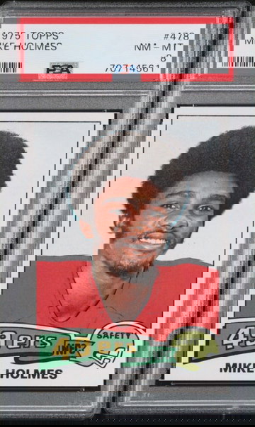 1975 Topps Football Mike Holmes #478 San Francisco 49ers PSA 8