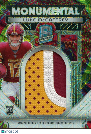 2024 Luke Mccaffrey Patch Panini Authentic