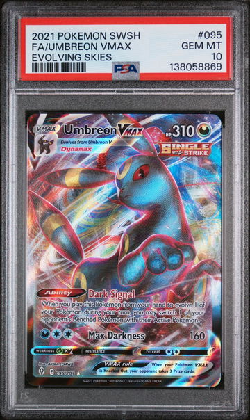 2021 Pokemon Sword and Shield Evolving Skies Umbreon Vmax #95 PSA 10