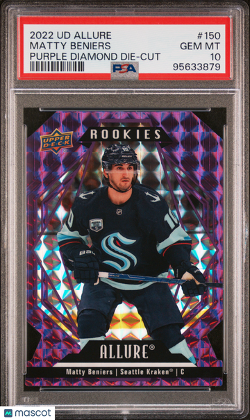 2022 Upper Deck Allure Matty Beniers #150 Purple Diamond Die Cut PSA 10