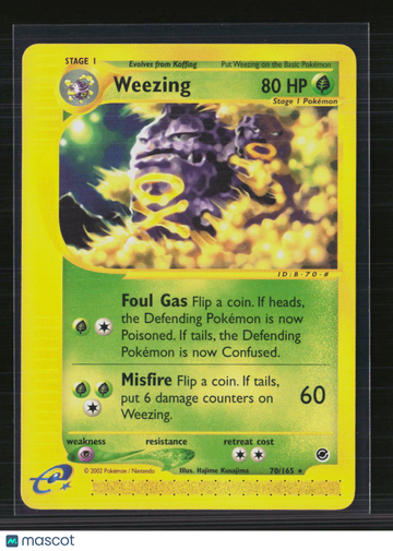 Pokemon 2002 Expedition Base Set Weezing #70/165