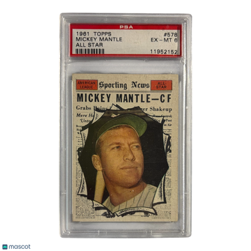 1961 Topps Mickey Mantle #578 All Star PSA 6