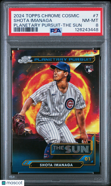 2024 Topps Chrome Cosmic Planetary Pursuit Shota Imanaga #7 The Sun PSA 8