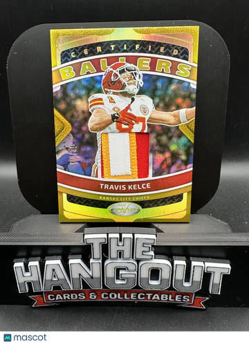 2024 Panini Certified Certified Ballers Travis Kelce #CBM-TKE Gold Patch Memorabilia