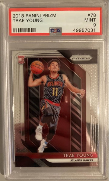 Trae Young 2018 Panini Prizm Base #78 PSA 9