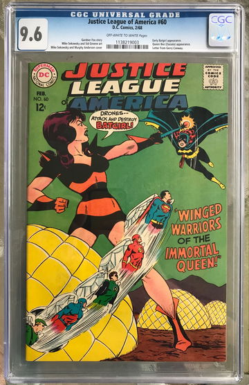 JUSTICE LEAGUE OF AMERICA #60 CGC 9.6 -- O/w to WHITE; EARLY BATGIRL; CONWAY LTR