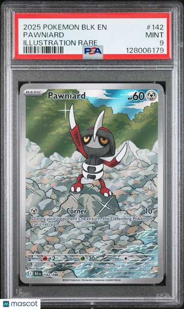 2025 Pokemon BLK EN-Black Bolt Pawniard Illustration Rare PSA 9 #142